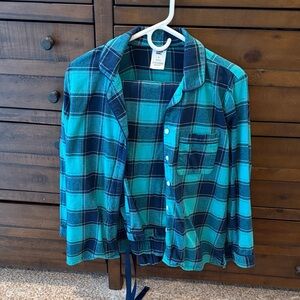 Blue Plaid Flannel Women’s Pijama